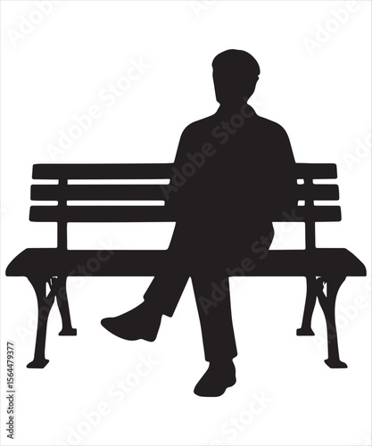 Silhouettes of senior citizens sitting on a park bench