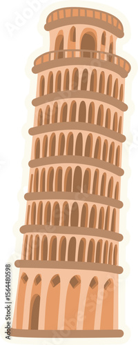 Leaning Tower of Pisa Italy vector illustration