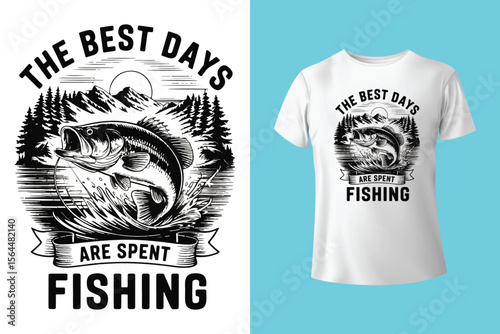 Fishing t-shirt design, Fishing vintage t-shirt , vintage fishing t-shirt graphic illustration, Fishing vector