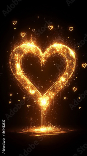 Vertical dark-themed heart wallpaper for smartphones