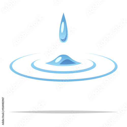 Water drop ripple vector isolated illustration