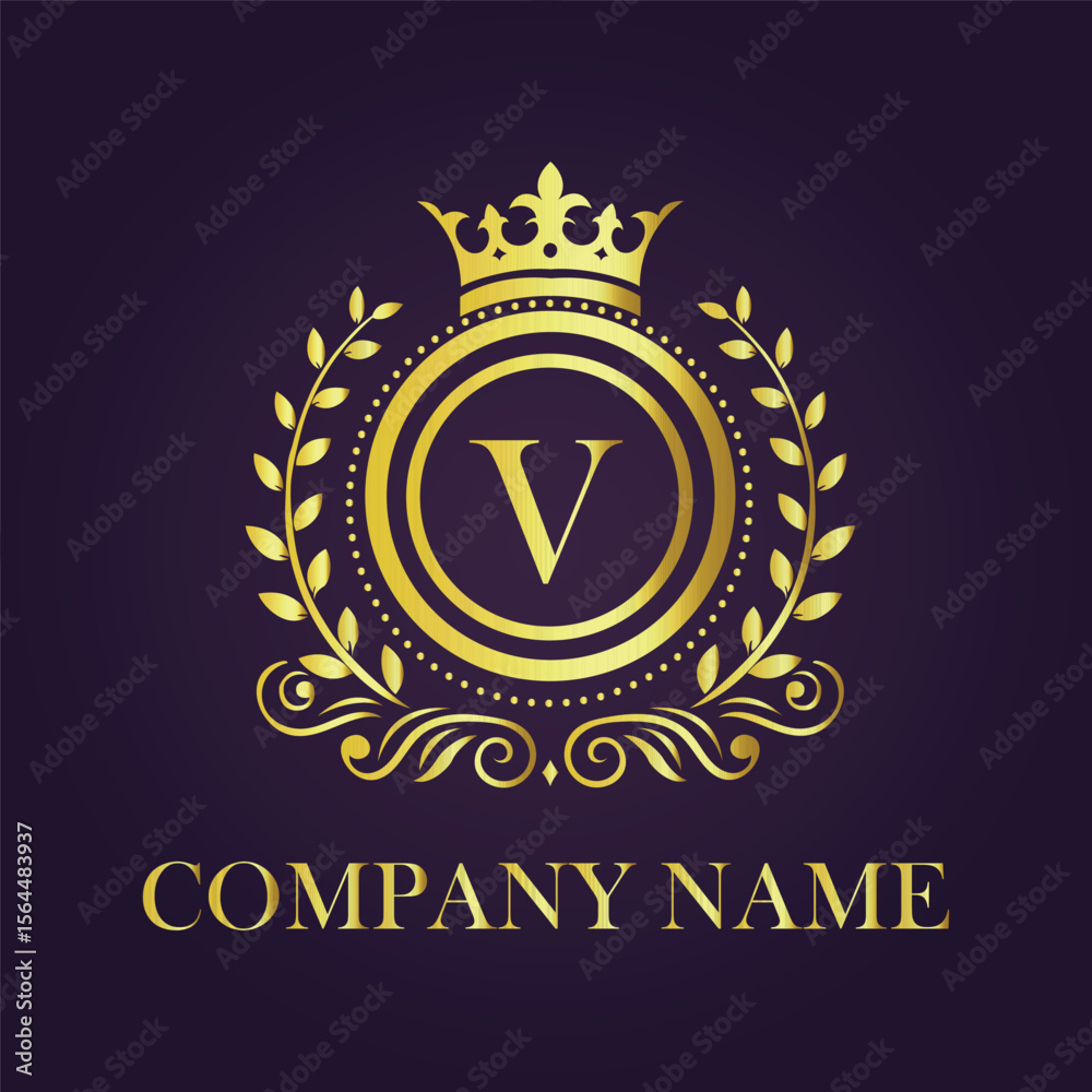 Fototapeta premium Letter luxury gold logo concept