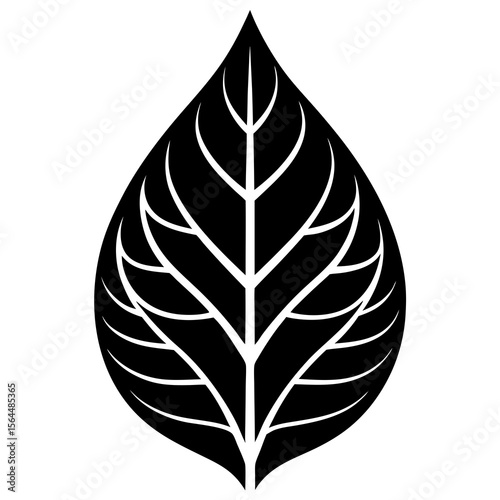 Organic Leaf Outline Vector | Generative AI & Linocut Silhouette Design