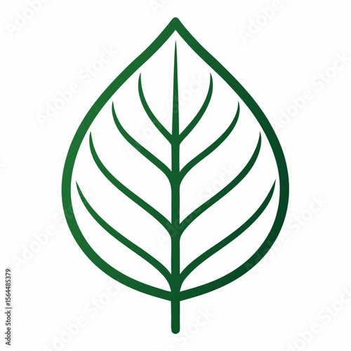 Organic Leaf Outline Vector | Generative AI & Linocut Silhouette Design