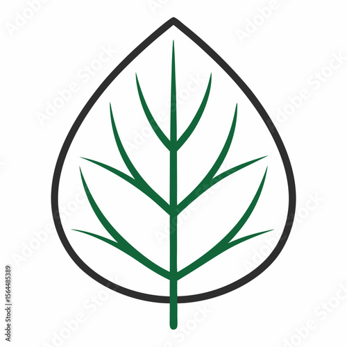 Organic Leaf Outline Vector | Generative AI & Linocut Silhouette Design
