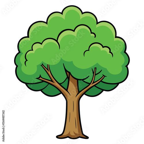 A detailed ash tree vector icon, illustrating its compound leaves and upright growth, suitable for environmental and botanical projects.