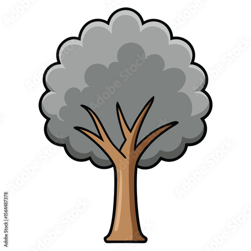A detailed beech tree vector icon, showcasing its smooth, gray bark and elegant form, excellent for forest and woodland themes.