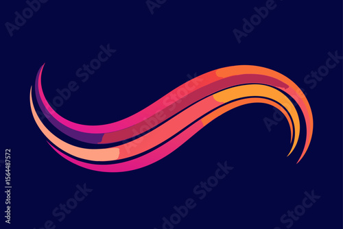 Abstract Flowing Lines Vibrant Gradient Colors