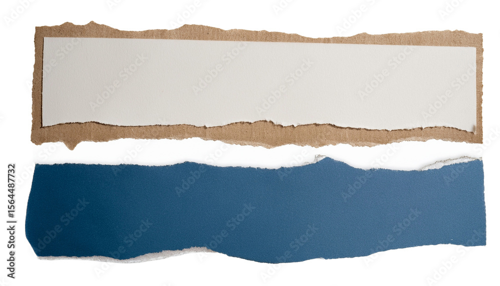 Fototapeta premium Torn paper revealing a blue background