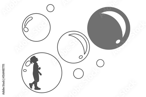 Minimalist Floating Spheres artistic creation Design