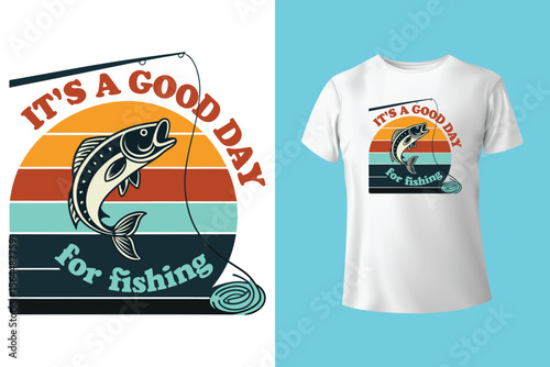 Colorful fishing vintage t shirt design Vector graphic, typographic poster or t-shirt print ready. unique fishing t shirt design vector brand and quality full t shirt template design.