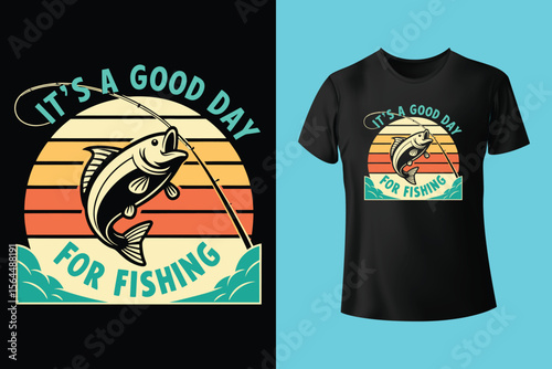 Colorful fishing vintage t shirt design Vector graphic, typographic poster or t-shirt print ready. unique fishing t shirt design vector brand and quality full t shirt template design.