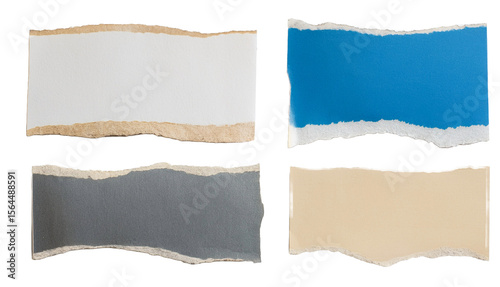 Torn paper revealing a blue background