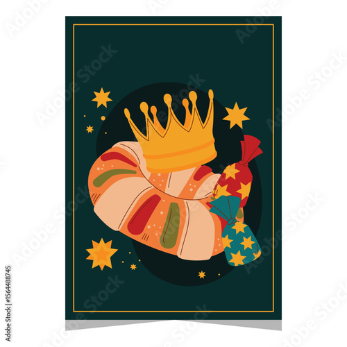 flat greeting cards collection reyes magos vector design