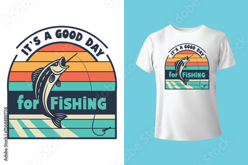 Colorful fishing vintage t shirt design Vector graphic, typographic poster or t-shirt print ready. unique fishing t shirt design vector brand and quality full t shirt template design.