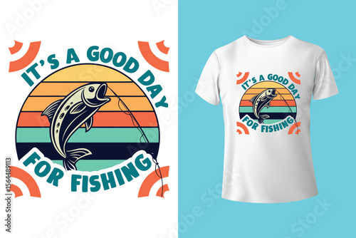 Colorful fishing vintage t shirt design Vector graphic, typographic poster or t-shirt print ready. unique fishing t shirt design vector brand and quality full t shirt template design.