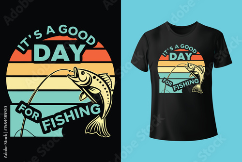 Colorful fishing vintage t shirt design Vector graphic, typographic poster or t-shirt print ready. unique fishing t shirt design vector brand and quality full t shirt template design.