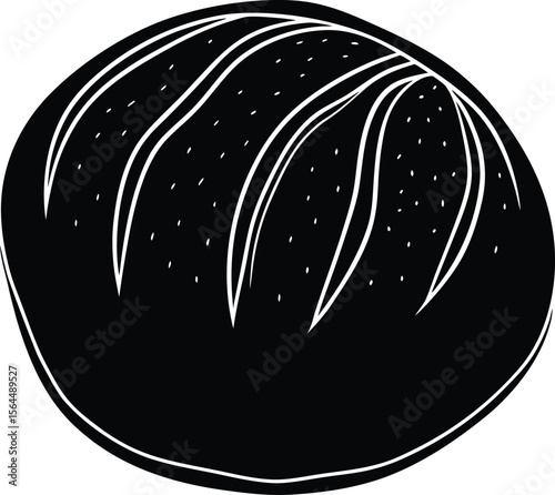 Delicious round loaf of artisan bread baked fresh