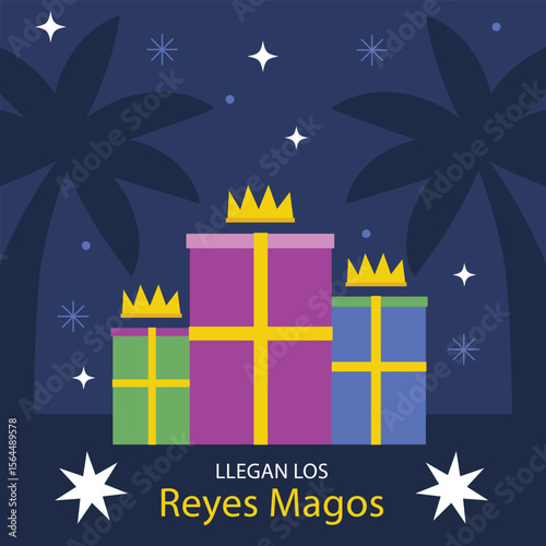 flat greeting cards collection reyes magos vector design