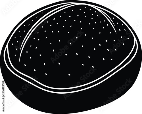 Delicious round loaf of crusty bread baked goods