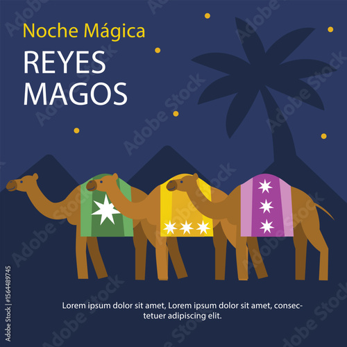 flat instagram posts collection reyes magos vector design