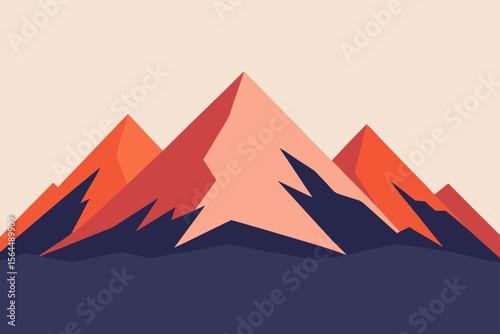 Stylized Mountain Range Minimalist Design Calm Vibes