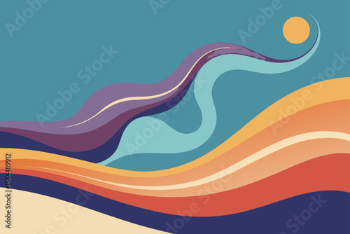 Stress Relief Abstract Flowing Lines Calming Colors