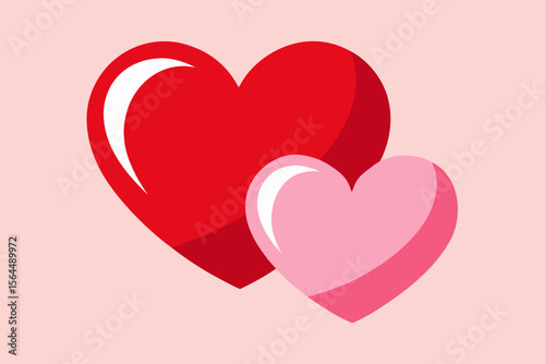 Valentines Day Hearts Soft Pink and Red Abstract
