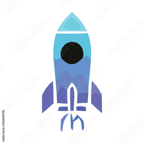 Futuristic Space Icon A Sleek Rocket Ship Design, Perfect for Branding, Websites, and App Interfaces