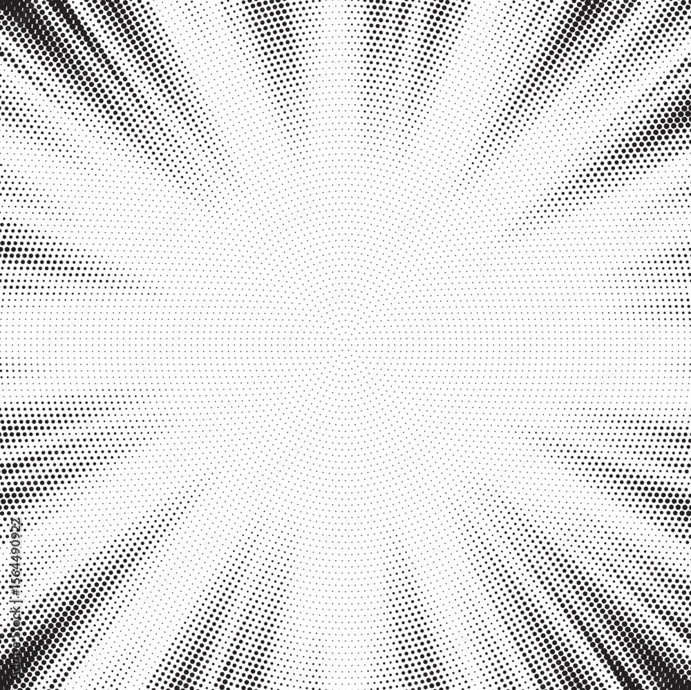 Halftone gradient sun rays pattern. Abstract halftone vector dots background. monochrome dots pattern. Vector background in comic book style with sunburst rays and halftone. Retro pop art design.