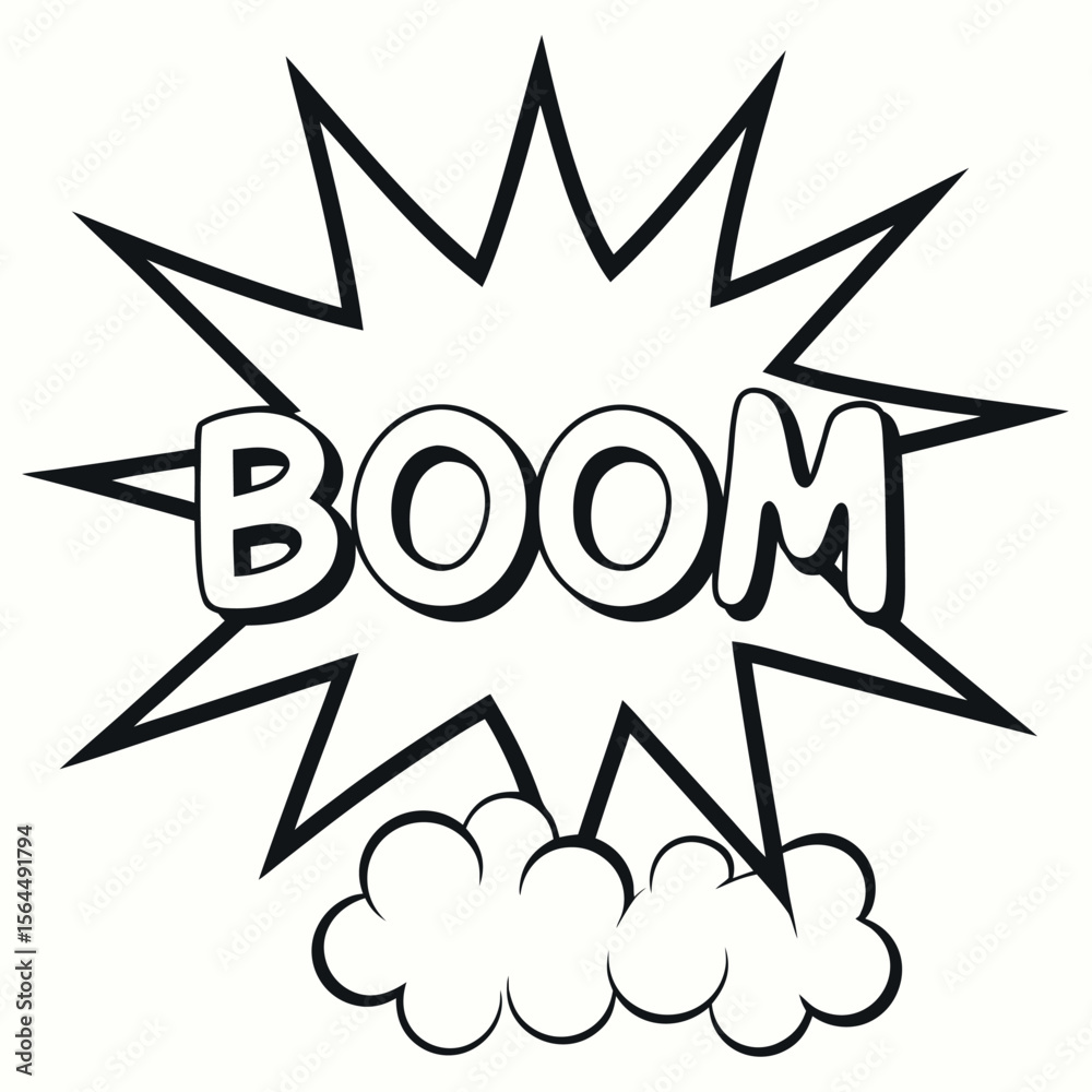 Fototapeta premium Boom comic explosion sound effect speech bubble