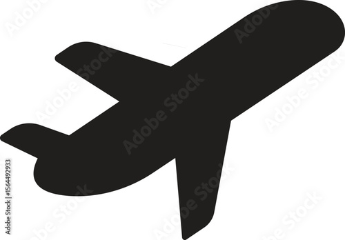  airplane vector icons showing passenger jets in flight and various angles for travel and aviation design with transparent background