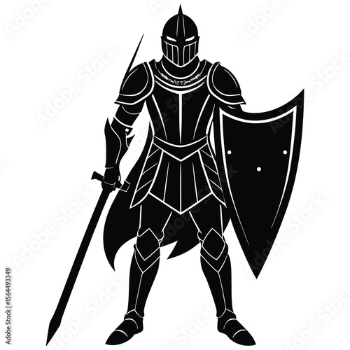 medieval knight with sword