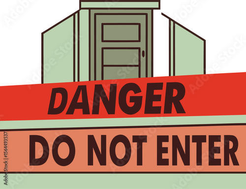 Danger tape. Red tape with black text danger do not enter for industrial safety, road, construction, hazard area. vector.crime, graphic, hazard, ribbon, risk, safety, security, tape, attention,