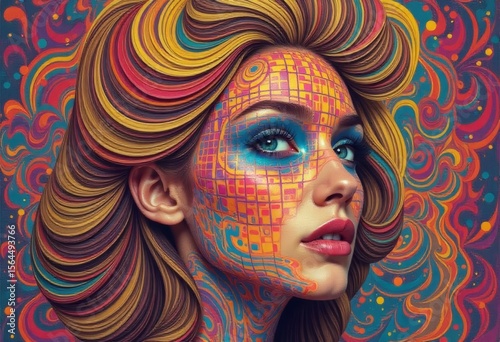 Vibrant Painted Portraits of Women – Colorful Face Art and Psychedelic Aesthetics
