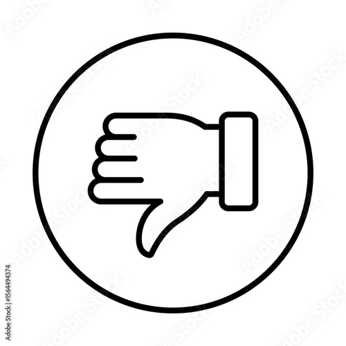 Thumbs down icon. Dislike sign