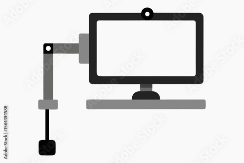 Modern computer monitor with adjustable arm and webcam