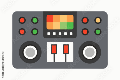 Modern dj controller with colorful display and smooth controls