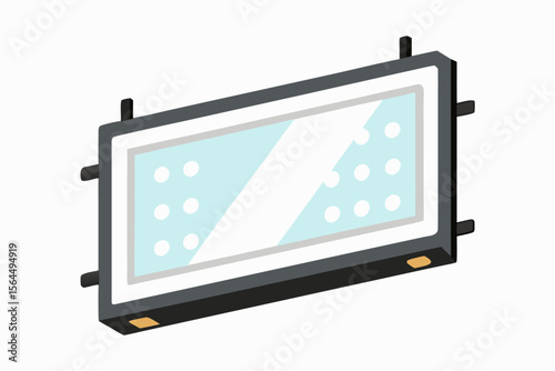 Modern rectangular led light fixture with frosted diffuser and mounting brackets