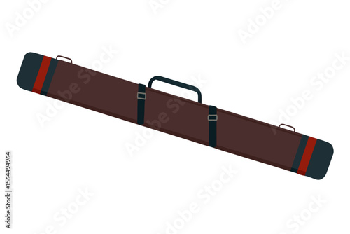 Brown ski bag with straps and handles for transporting skis