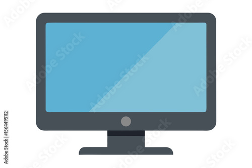 Modern flat design computer monitor with a blue screen