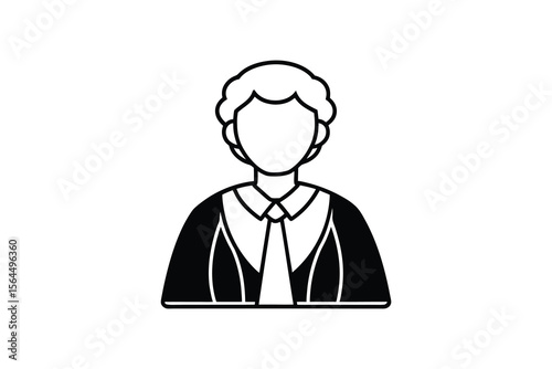 Iconic Lawyer Silhouette Professional Attorney in Formal Attire Silhouette
