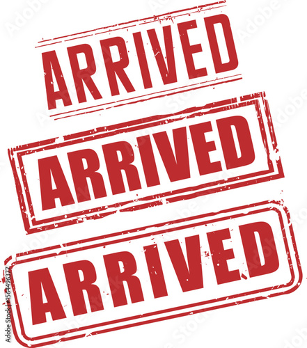 Arrived Stamp Seal Typography design