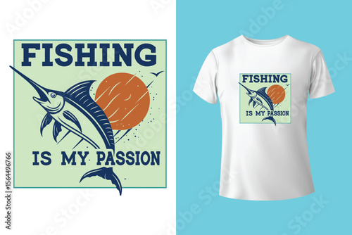 Fishing t-shirt design, Fishing vintage t-shirt , vintage fishing t-shirt graphic illustration, Fishing vector