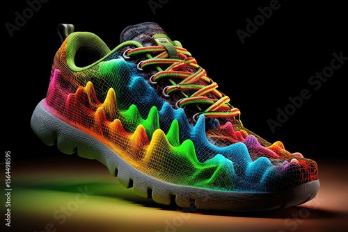 Vibrant rainbow sneakers with unique wave design, a perfect blend of style and comfort for active lifestyles.