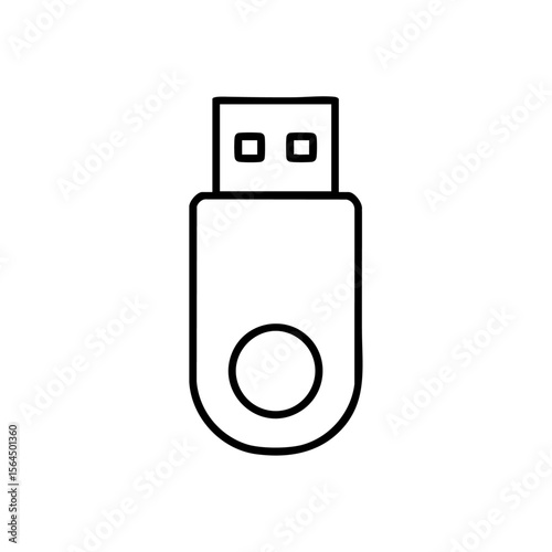 usb outline icon vector illustration