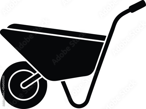 Black Filled Silhouette On White Background
