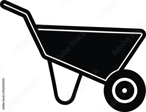 Black Filled Silhouette On White Background
