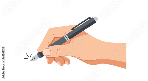 Vector Artwork of a Hand Gripping a Pen Hand Holding a Pen in Vector Style  