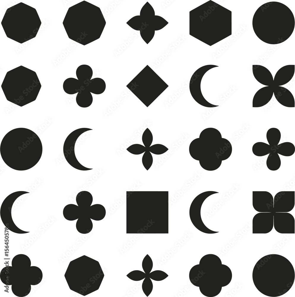 Fototapeta premium black and white icons set